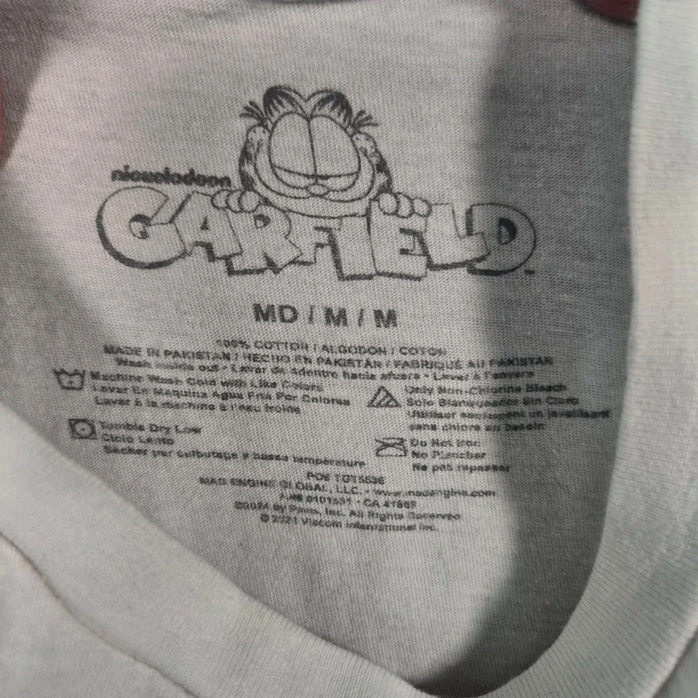 Garfield Lasagna By The Slice White Graphic T-Shirt‎ Mens Medium I Hate Mondays